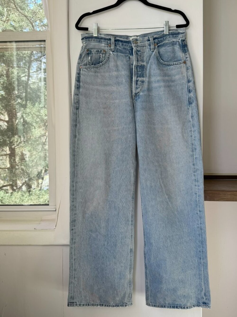 Citizens of Humanity Ayla Baggy Cuffed Crop Wide Leg Jeans Gemini Light Blue 28 - Picture 5 of 14